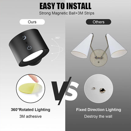 Rechargeable RGB Magnetic LED Wall Sconce Night Lamp with Remote