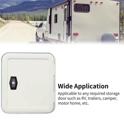 RV Storage Hatch Door - UV Stabilized ABS Plastic, Multiple Styles (Square, Rectangle, Rounded) for Motorhome & Trailer