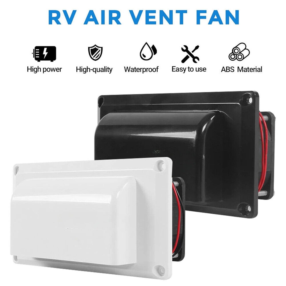 12V 15W RV Side Vent Fan | Powered Roof Ventilation Exhaust Fan for Motorhome, Caravan, Camper Trailer