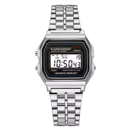 Classic Retro Digital Neutral Silver Watch