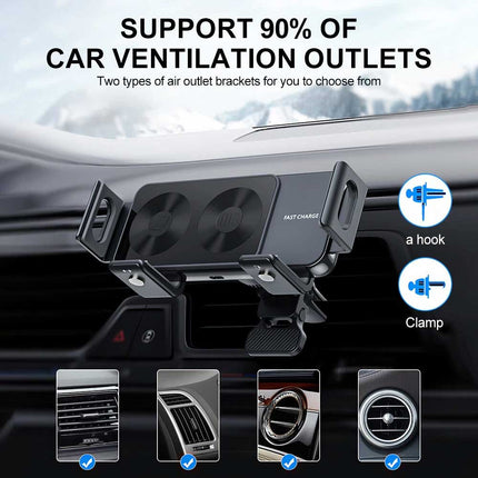 Wireless Car Charger for Samsung Galaxy Z Fold 5/4/3 - 15W Fast Charging Magnetic Air Vent Mount