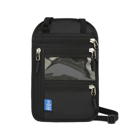 RFID Blocking Travel Wallet | Neck Shoulder Passport Holder Body Document Bag