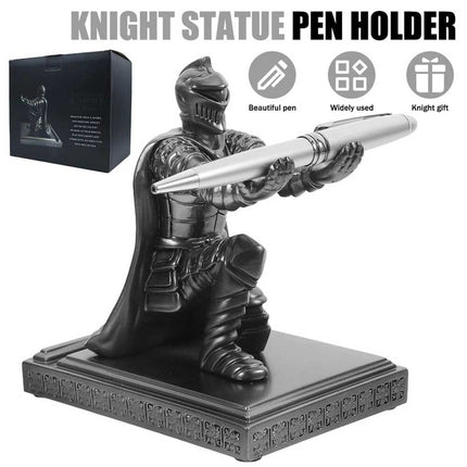 Resin Medieval Knight Soldier Pen Holder Office Desk Decor Warrior