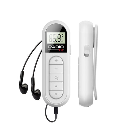 Mini FM Radio Portable Clip-On Rechargeable for Meeting Tour Guide Racing Sports