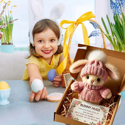 Cute Pink Mini Bunny Easter Gift Card – Rabbits in Box