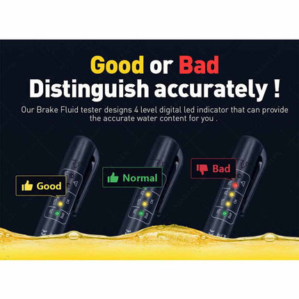 Digital LED Brake Fluid Tester - Moisture Detector Pen for Car Brake Oil Boiling Point, Quick Check Diagnostic Tool