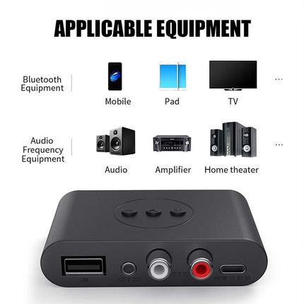 NFC Bluetooth 5.2 Wireless Receiver 3.5mm AUX to 2 RCA Stereo Audio Adapter