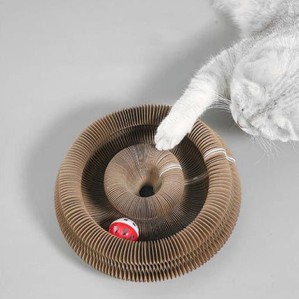 Transformable Cat Toy Set: Wear-Resistant Ball & Scratch Pad, Interactive Kitty Kurlz Play Mat