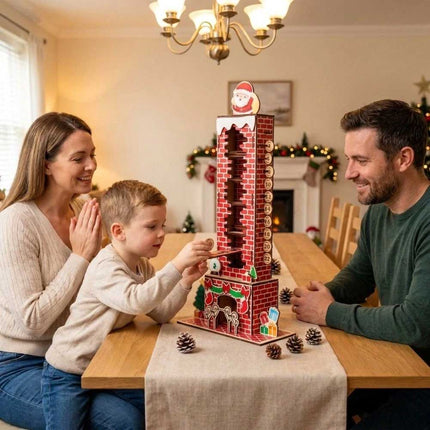 24-Day Xmas Countdown Santa Chimney Calendar Christmas Puzzle Toy