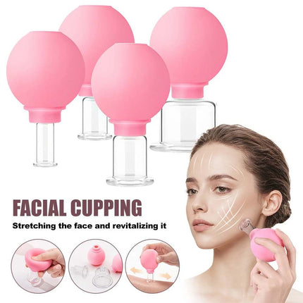 4PCS Facial Cupping Set – Glass Massage Tool for Revitalized Skin