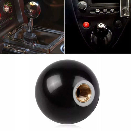 8-Ball Pool Billiard Shift Knob with Brass Inserts - Universal Manual Gear Stick for Most Cars