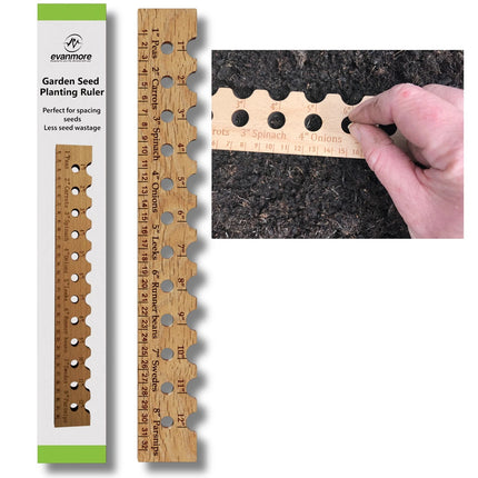 Wooden Planting Ruler & Sowing Spacer – Garden Line Tool for Veg Seeds
