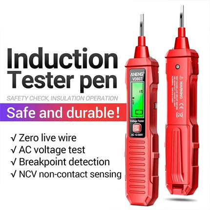 Non Contact Voltage Tester Pen AC Electric Detector Sensor 12V-300V with Sound Light Alarm