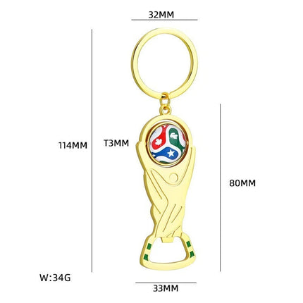 2PCS Mini 2026 FIFA World Cup Keychain Football Pendant Bottle Opener for Soccer Fans Gift