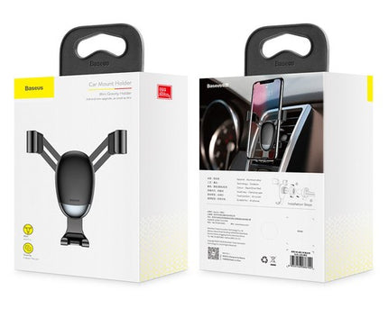 Baseus Gravity Car Phone Mount: Mini Automatic Air Vent Holder for iPhone 15/14, Samsung Galaxy, 3.5-6.8" Phones