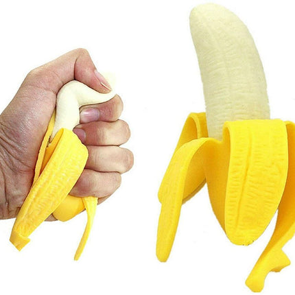 2 Pack Slow Rising Peeled Banana Squishy Toy, Soft Simulation Stress Relief Fidget
