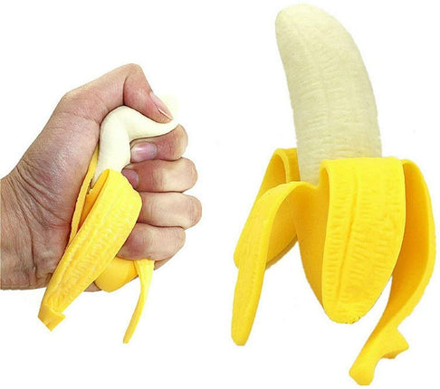 2 Pack Slow Rising Peeled Banana Squishy Toy, Soft Simulation Stress Relief Fidget