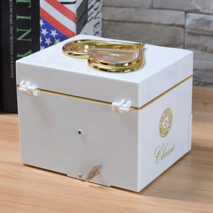 Vintage Automatic Music Jewelry Box with Ballet Girl, 2-Layer Gift for Her