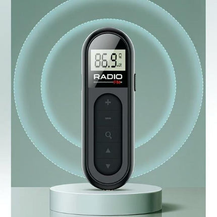 Mini FM Radio Portable Clip-On Rechargeable for Meeting Tour Guide Racing Sports