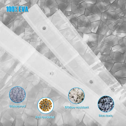 EVA Waterproof Mildew-Resistant Shower Curtain 180x200cm Bath Curtain