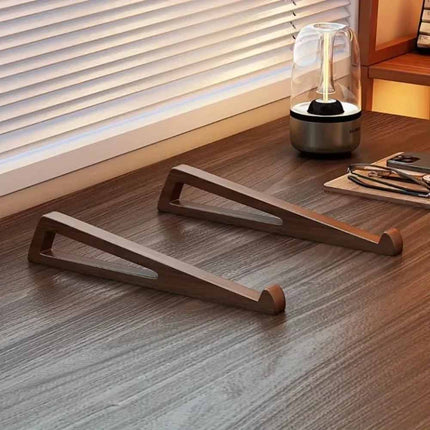 2x Foldable Wooden Laptop Stand – 12° Adjustable Ergonomic Angle
