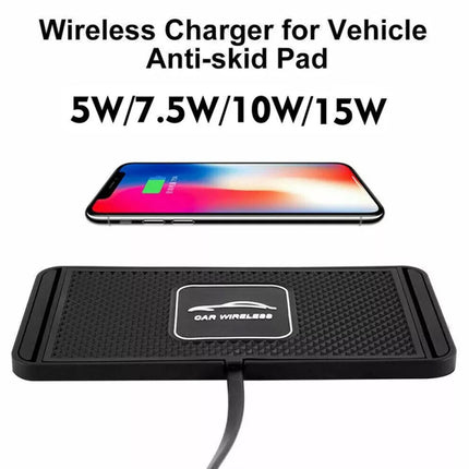 Car Wireless Fast Charging Mat Non-Slip Pad Holder with 1M Cable