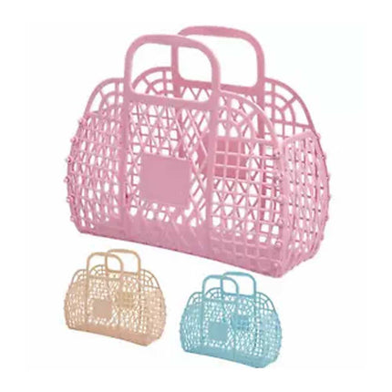 Reusable Jelly Tote Beach Bag Gift Basket for Girls Bright Purse