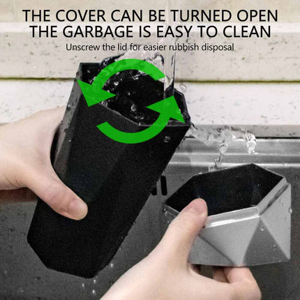 Mini Car Trash Can with Lid - Portable Auto Garbage Bin, Push-Button Lid & Leak-Proof Design