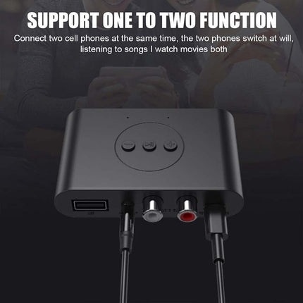 NFC Bluetooth 5.2 Wireless Receiver 3.5mm AUX to 2 RCA Stereo Audio Adapter