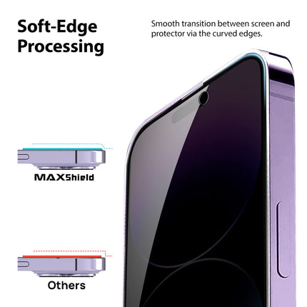 Privacy Tempered Glass Screen Protector for iPhone 16/15/14/13/12/11 Pro Max/XR