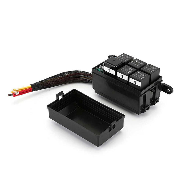 Waterproof 6-Slot Relay & Fuse Block, 12V 40A with ATC Fuse Holders