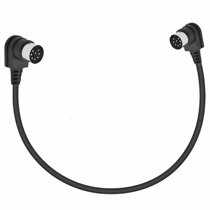 Dual 90° Large 8-Pin DIN Plug to Male Speaker Audio Cable - 1M