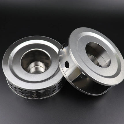 Stainless Steel Teapot Base Round Candle Warmer for Home Tea Coffee Milk