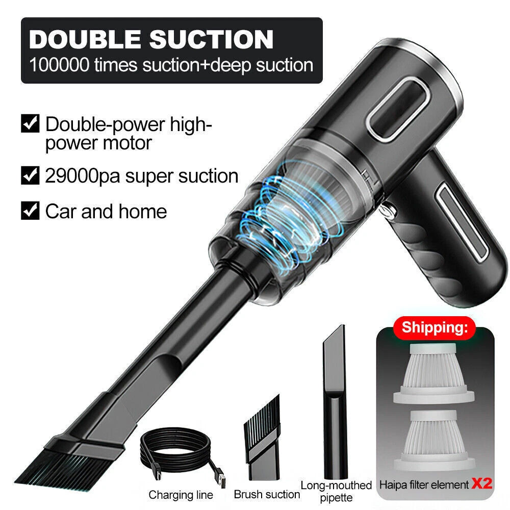 120W Cordless Handheld Vacuum Cleaner, Strong Suction for Car and Home Use