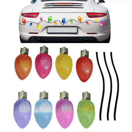 Reflective Christmas Bulb Lights for Car - Holiday Refrigerator Exterior Stickers
