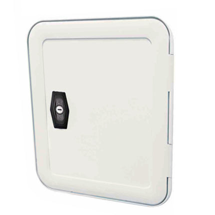 RV Storage Hatch Door - UV Stabilized ABS Plastic, Multiple Styles (Square, Rectangle, Rounded) for Motorhome & Trailer