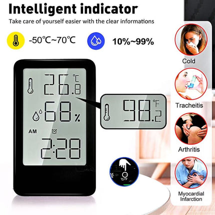 Multifunctional Digital Alarm Clock w/ Indoor Temp & Humidity