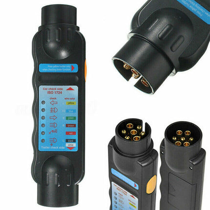 7-Pin Trailer Light Tester - Tow Bar Socket Circuit Diagnostic Tool for Caravans & Trailers