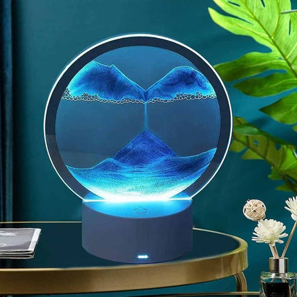 3D LED Moving Sand Table Lamp with 16 Colors Quicksand Hourglass Sea Landscape