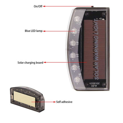 Solar-Powered LED Dummy Security Alarm Light - Anti-Theft Flashing Warning Light for Vehicle Protection