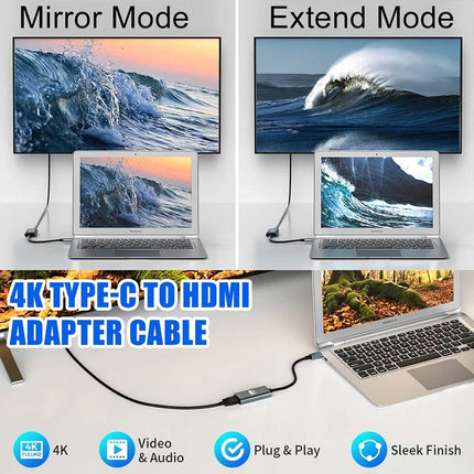 USB-C to HDMI Adapter 4K 60Hz for Laptop, Tablet, TV