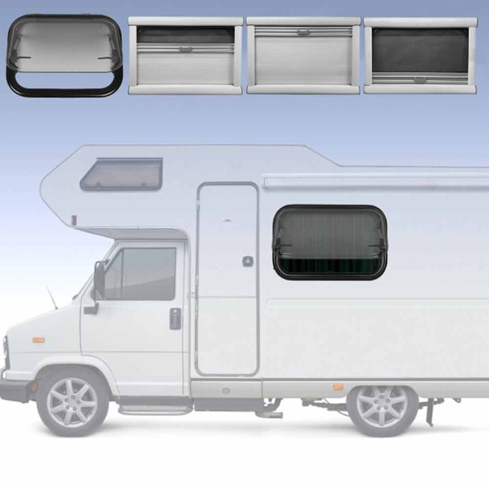 1000x800mm Giant Caravan Window Locking System with Integrated Heavy-Duty Gas Strut | for Oversized Push-Out Windows