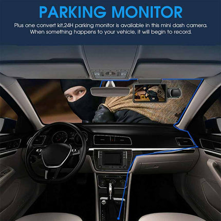 Dual Channel Dash Cam | Front and Rear Recorder with G-Sensor & 1080P Full HD