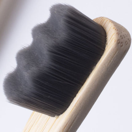 Eco-Friendly Gray Bamboo Toothbrush 4-Pack with Extra Dense Bristles