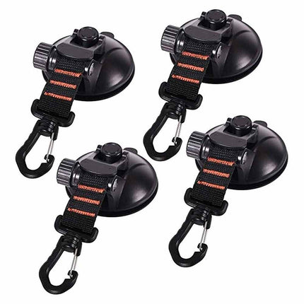 Car Suction Cup Tie-Downs (4pcs) | Heavy-Duty Anchors for Cargo, Roof Rack, Dog Guards & Awning Hooks