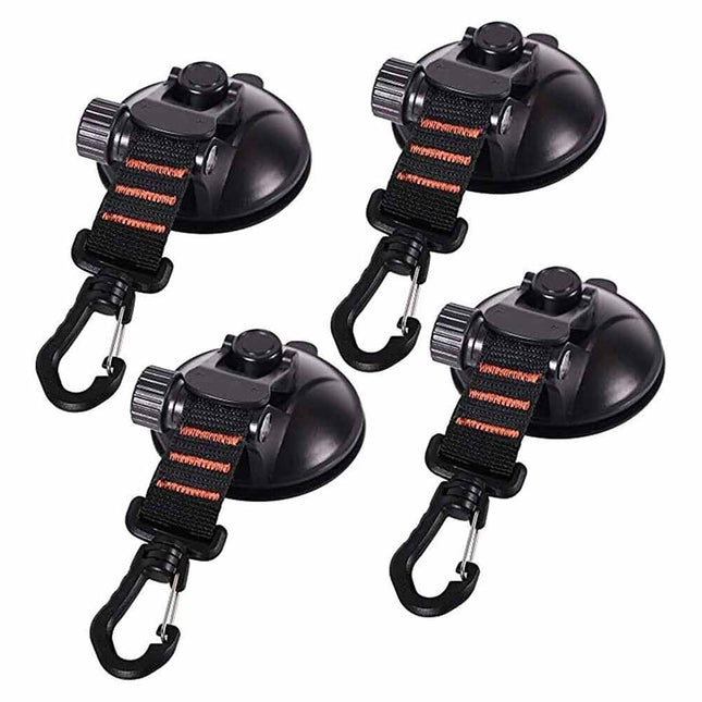 Car Suction Cup Tie-Downs (4pcs) | Heavy-Duty Anchors for Cargo, Roof Rack, Dog Guards & Awning Hooks