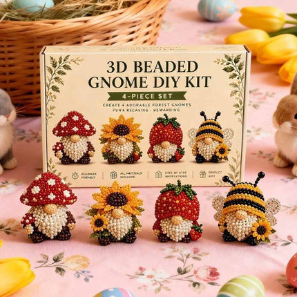 3D Beaded Gnome DIY Craft Kit for Kids Teens & Adults Handmade Bead Art Set