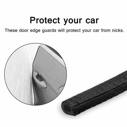 5M Black U-Shape Car Door Edge Guard | Rubber Seal Trim Protector Strip for Door Boot/Trunk