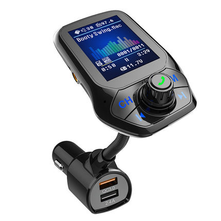 Bluetooth FM Transmitter for Car: Wireless MP3, Hands-Free Calling & Dual USB Charger (T43)