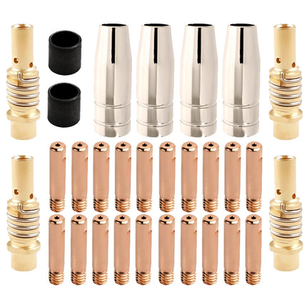 30PCS Professional Accessory Kit for MIG MB-15 Torch Gas Nozzles & Contact Tips